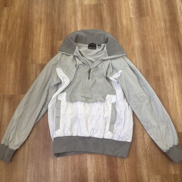 Marmot Anorak‎ White Grey Women's Medium Quarter Zip - Picture 1 of 7